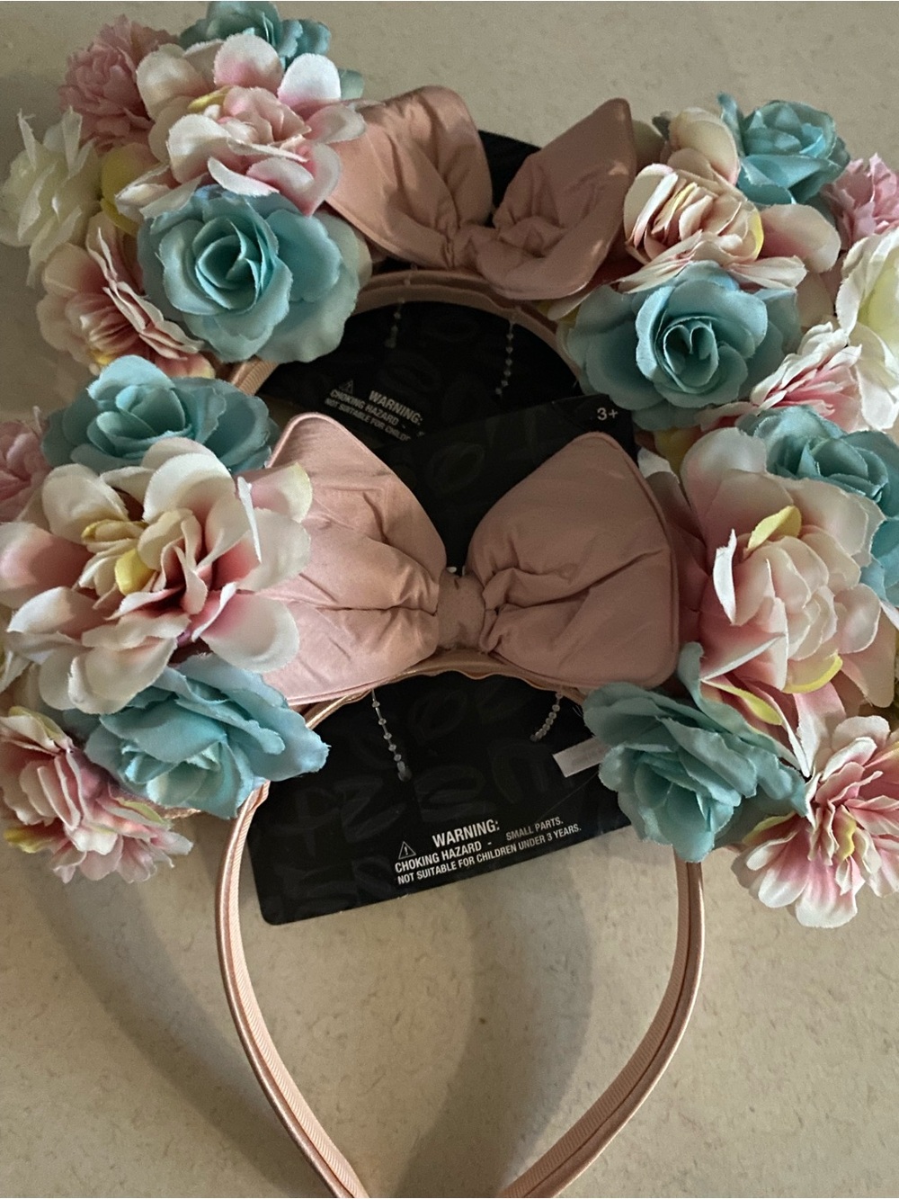 Disney Floral Minnie Ears Headband - Pink & Blue